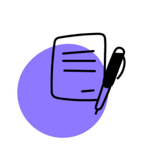 Icon of pen and paper